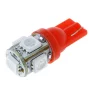 LED 5x 5050 SMD socket T10, W5W - Rojo, 24V, AMPUL.eu