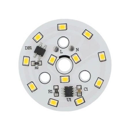 LED-moduuli pyöreä 7W, 50mm, 220-240V AC