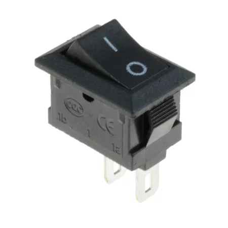 Interruptor basculante rectangular KCD1-101, negro 250V/6A