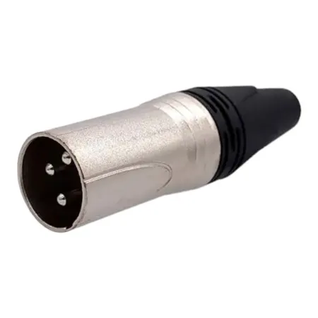 Liitin XLR-kaapeli, hopea, uros, AMPUL.eu