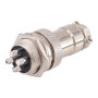 GX16, złącze metalowe do panelu, wodoodporne, 2-10 pinów