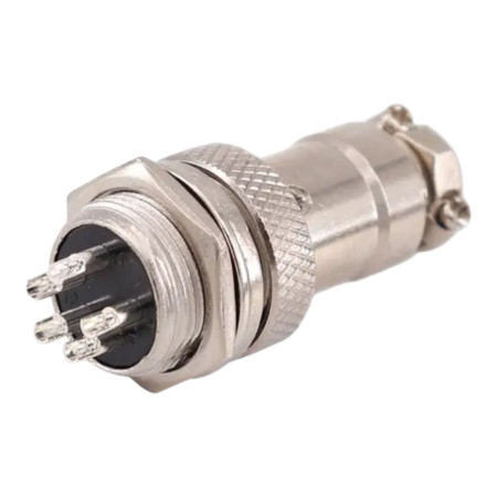 Conector metalic GX16 pentru panou, 2-10 pini, impermeabil