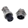 Conector metalic GX16 pentru panou, 2-10 pini, impermeabil
