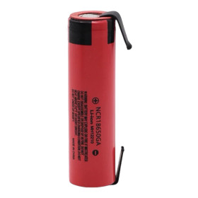 Batterie Li-Pol NCR18650GA, 3500mAh avec bornes à barrettes