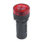 Lampka kontrolna LED z brzęczykiem o średnicy 29mm na napięcia robocze 12V, 24V, 110V, 120V, 220V, 230V. Średnica otworu montażowego 22mm.