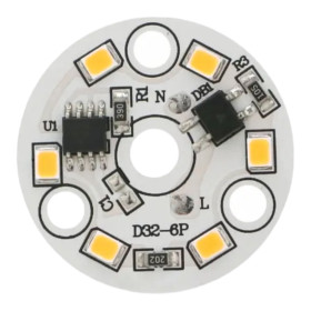 LED modul okrogel 3W, ⌀32mm, 220-240V AC, bel | AMPUL.eu