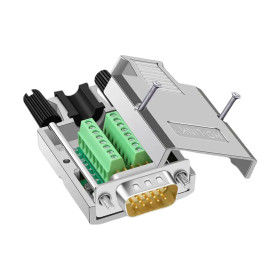 Conector D-SUB DE15 (DB15) cablu metalic, tată cu