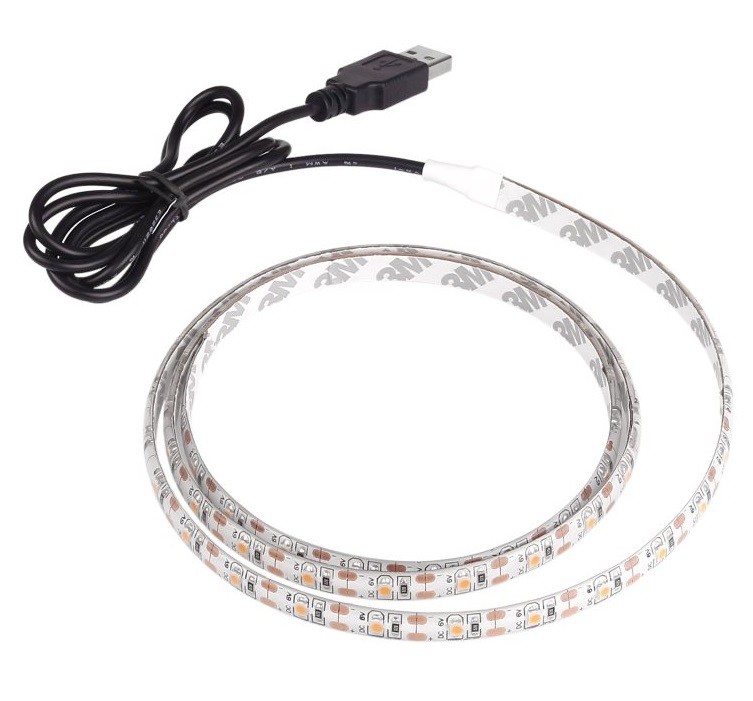 LED pásik 3528, 5V s USB, 1 m Zelená
