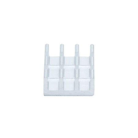 Stříbrný hliníkový chladič 12x12x6mm s teplovodivou páskou