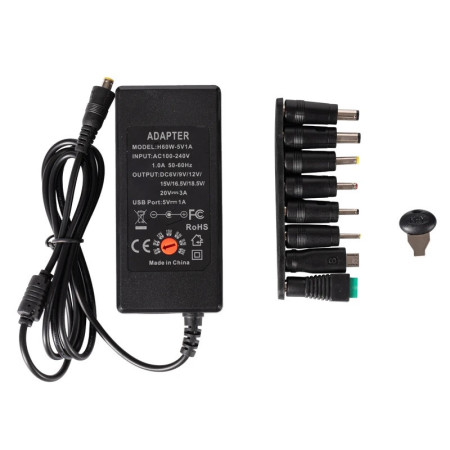 Säädettävä 6–20V DC virtalähde, pistokeadapteri, USB-lähtö