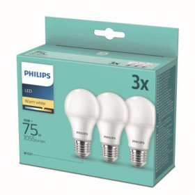 Bombilla LED Philips E27, 10W, juego de 2, 1055lm, 2700K | AMPUL.eu