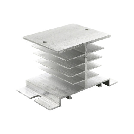 Dissipateur thermique aluminium argent SSR jusqu'à 40A