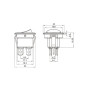 Rund vippekontakt KCD1-224, 19 mm, 250V/6A, 4-benet, rødt lys