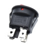 Round Rocker Switch KCD1-224, Red Glow