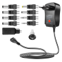 Adaptor priză alimentare DC reglabil 3V-12V, 12W, conectori universali