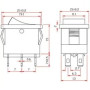 Comutator basculant dreptunghiular KCD1, ON-OFF-ON, alb