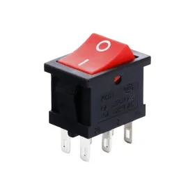 Interruptor basculante rectangular KCD1, ON-OFF, rojo 250V/6A