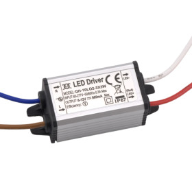 Power supply for 2-3 pieces of 3W LED, 6-12V, 900mA, IP67 |