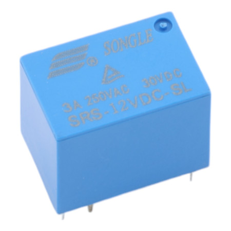 Relais SRS-12VDC-SL 12V DC, 3A, 250V AC/30V DC, 6 broches