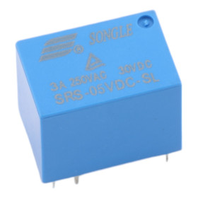 Relé SRS-05VDC-SL, 5 V CC/250 V CA, 30 V CC 3 A, AMPUL.eu