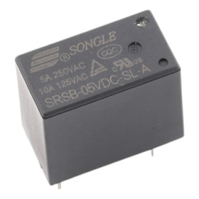 Releu SRSB-05VDC-SL-A, 5V DC/250V AC 5A, AMPUL.eu