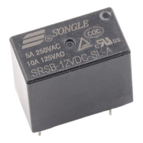 Releu SRSB-12VDC-SL-A, 12V DC/250V AC 5A, AMPUL.eu