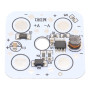 PCB con fuente integrada para 4 LED, entrada 12-80V, 37x37mm