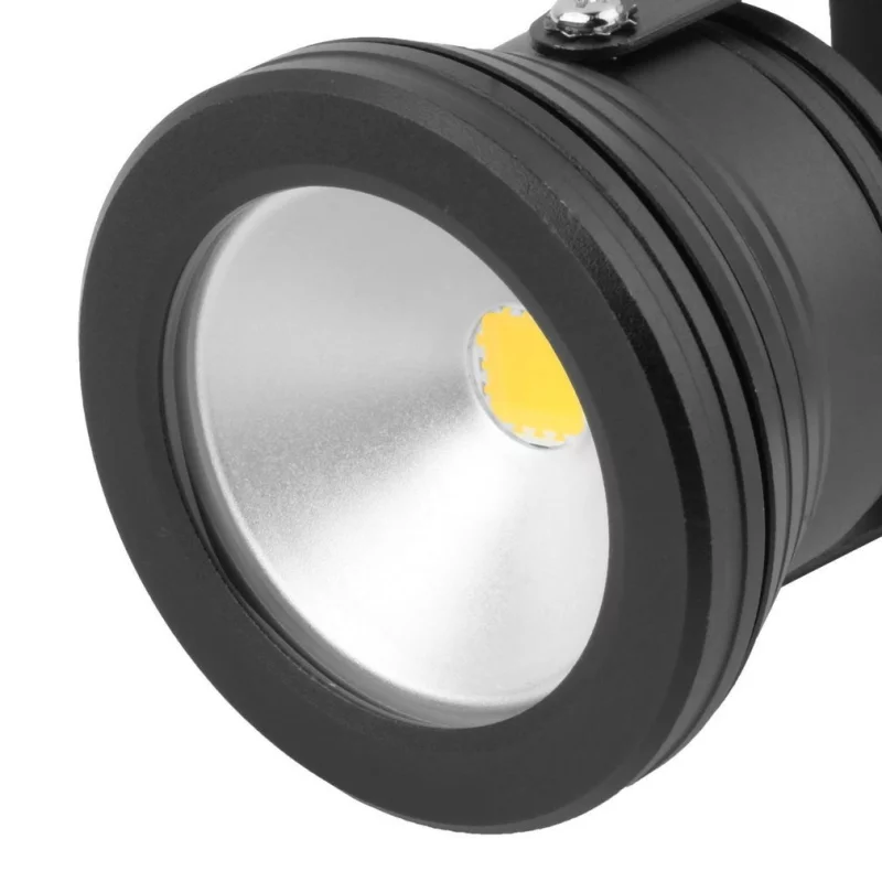 LED Spotlight waterproof black 12V, 10W, warm white