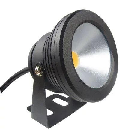 LED-Strahler wasserdicht schwarz 12V, 10W, warmweiß, AMPUL.eu