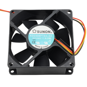 Ventola KD2408PTBX-6A, 80x80x25mm, 24 V CC, 3 pin, AMPUL.eu