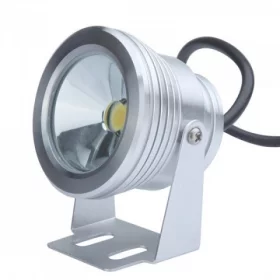 Reflektor LED wodoodporny srebrny 12V, 10W, biały, AMPUL.eu