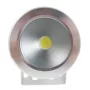 Faretto LED impermeabile argento 12V, 10W, bianco caldo