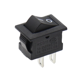 Interruptor basculante rectangular KCD1-101, negro 250V/6A