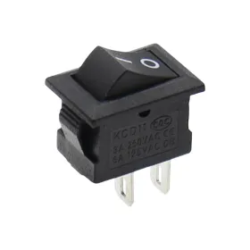 Interruptor basculante rectangular KCD1-101, negro 250V/6A