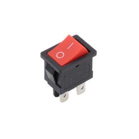 Comutator basculant dreptunghiular KCD1-201-4, roșu 250V/6A