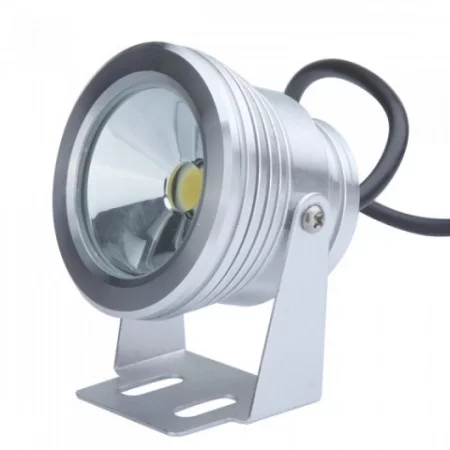 LED Spotlight vattentät silver 12V, 10W, varmvitt, AMPUL.eu
