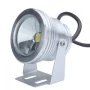 Foco LED impermeable plata 12V, 10W, blanco cálido, AMPUL.eu