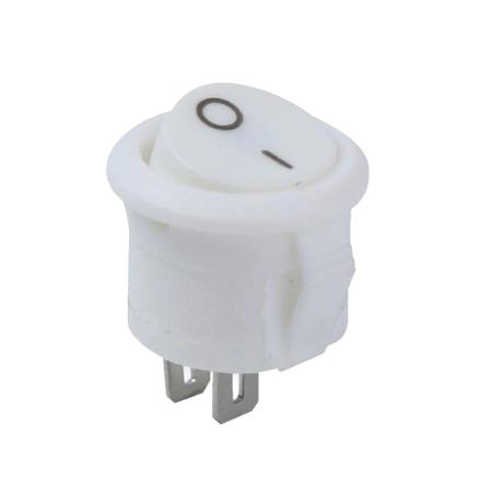 Okrugla preklopna sklopka KCD1, 15mm, bijela, 2-polna