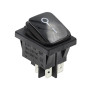 Černý kolébkový vypínač obdélníkový KCD4 s ochranou IP65