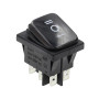 Černý kolébkový vypínač KCD4 ON-OFF-ON s krytím IP65