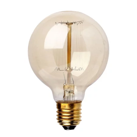 Ampoule rétro Edison O2 40W E27, blanc chaud, diamètre 80mm