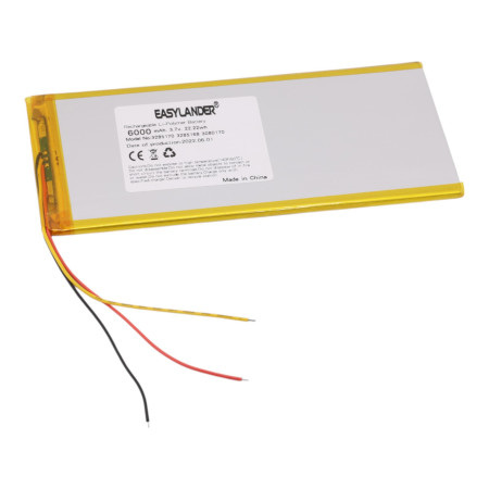 Li-Pol baterie 6000mAh, 3.7V s ochranným čipem