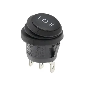 Interruptor basculante redondo KCD1, ON-OFF-ON, IP65, 250V/6A