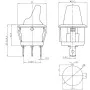 Keinukytkin vivulla, pyöreä taustavalolla KCD1-5, ON-OFF, 12V