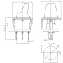 Rocker switch with lever, round with backlight KCD1-5, ON-OFF