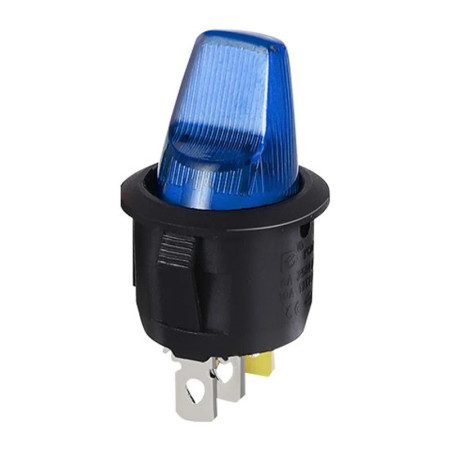 Rocker switch with lever, round with backlight KCD1-5, ON-OFF