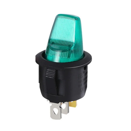 Rocker switch with lever, round with backlight KCD1-5, ON-OFF