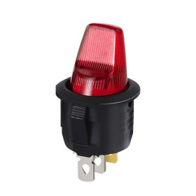 Rocker switch with lever, round with backlight KCD1-5, ON-OFF