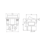 Rectangular rocker switch with backlight KCD2, ON-OFF, 250V/6A