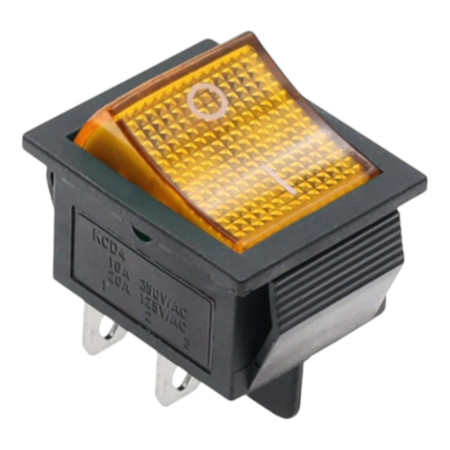 Kolébkový vypínač obdélníkový s podsvícením KCD4 250V